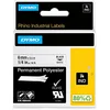 Image de DYMO Rhino Étiquettes Industrielles | polyester permanent | 6 mm x 5,5 m | autocollantes impression en Noir sur fond blanc | pour étiqueteuses Rhino et LabelManager