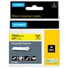 Image de DYMO Rhino Étiquettes industrielles | Nylon flexible | rouleau de 19 mm x 3,5 m | autocollantes impression en noir sur fond jaune | pour étiqueteuses Rhino et LabelManager