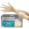 Image de Ansell TouchNTuff 69-318 Gants Jetables en Latex, Fins et Non Poudrés, Doigts Renforcés et Adhérisés, Protection Multiusage, Alimentaire, Chimique et Mécanique, Blanc, Taille L (100 Gants)