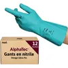 Image de Ansell AlphaTec 37-300 Gants de Travail en Nitrile, Longs et Réutilisables, Résistance Chimique et Contact Alimentaire, Protection Professionnelle Multiusage, Vert, Taille 2XL (12 Paires)