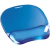 Image de Fellowes Tapis de souris repose poignet Crystal Gel, tapis de souris ergonomique, en gel transparent bleu