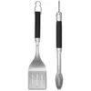 Image de Weber Kit d'ustensiles Premium - Grand, Comprend Une Pince de Barbecue et Une spatule (chacune de 46cm), avec poignées Pratiques, Lavable au Lave-Vaisselle - Argent (6763)