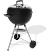 Image de Weber Bar-B-Kettle barbecue à charbon 47 cm, support et roues/BBQ classique, finition émaillée résistante à la rouille, thermomètre, récupérateur de cendres, surface de cuisson 1548 cm², noir