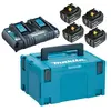 Image de Makita 197626-8 - Pack Énergie 18 V Li-ion (4 Batteries + 1 Chargeur Doubl Pcs) Avec Coffret MAKPAC