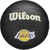 Image de WILSON NBA Team Tribute, Mini Ballon de Basket, Canaux de Précision et Adhérence Dynamique, Stabilité à l'Air Améliorée, Approuvée NBA, Équipe: Los Angeles Lakers, Couleur: Noir, Taille: 3