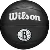 Image de WILSON NBA Team Tribute, Mini Ballon de Basket, Canaux de Précision et Adhérence Dynamique, Stabilité à l'Air Améliorée, Approuvée NBA, Équipe: Brooklyn Nets, Couleur: Noir, Taille: 3