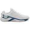 Image de WILSON Rush Pro Extra Duty Chaussures de Tennis Homme, Technologie ProWeave pour la Stabilité et Semelles Résistantes, Tous Types de Courts, Couleur: Blanc/China Blue/Silver Birch, Taille : 7.5