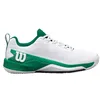 Image de WILSON Rush Pro 4.5 Clay Chaussures de Tennis Homme, Mesh Respirant, Soutien Exceptionnel et Résistance à l'abrasion, Amorti Léger, Couleur: Blanc/Bosphorus/Noir, Taille : 10.5