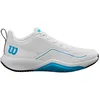 Image de WILSON Rush Pro Lite Chaussures de Tennis Homme, Sensation Ultra-légère et Soutien Supplémentaire, Performances Energiques, Couleur : Blanc/Bleu Atomique/Bleu Marine, Taille : 7.5