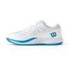 Image de WILSON Rush Pro Ace Chaussures de Tennis Homme, Ajustement Sûr et Soutien Dynamique, Stabilité Améliorée et Traction Supérieure, Couleur : Blanc/Bleu Atomique, Taille : 8.5