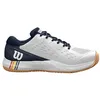 Image de WILSON Rush Pro Ace Clay Chaussures de Tennis Homme, Ajustement Sûr et Soutien Dynamique, Mesh Respirant, Idéales pour Les Courts en Terre Battue, Couleur: Blanc/Navy Blazer/Gum1a, Taille : 11