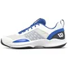 Image de WILSON Hurakn Pro V2 Chaussures de Padel pour Homme, Ajustement Sûr, Structure Dynamique, Conception Aérée, Amorti Souple, Stabilité Latérale, Couleur : Blanc/Bleu Deja Vu/Noir, Taille : 12