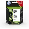 Image de HP 303, Pack de 2 cartouches d'Encre Originales, 3YM92AE, Noir, Cyane, Jaune, Magenta, Compatible avec Imprimantes Envy Photo 6200 / 7100/7800, HP Tango, HP Tango X, ENVY Inspire 72XX, 79XX