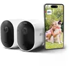 Image de Arlo Pro 5 2K, Caméra de Surveillance WiFi Extérieure Sans Fil, Autonomie de 8 mois, Vision Nocturne Couleur Avancée, Éclairage, Sirène et WiFi Double Bande, Essai Arlo Secure Inclus, 2 Caméras Blanc