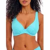 Image de Freya Haut de Bikini à Armatures à Volants Jewel Cove pour Femme, Rayures turquoises, 85 E (Taille Fabricant:32DD)