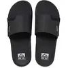 Image de REEF Fanning Claquettes pour homme, résistantes à l’eau, avec décapsuleur intégré, soutien de la voûte plantaire, semelle extérieure durable, noir/argent, 43 EU