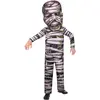 Image de amscan Costume de momie pour enfant, combinaison, capuche avec masque intégré, costume effrayant, film d'horreur, fête à thème, carnaval, Halloween