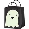 Image de amscan 9907452   Sac à Bonbons fantôme Halloween en Papier, Sac de Transport, Sac Cadeau, Sac Cadeau pour Halloween, Noir et Blanc.