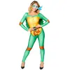 Image de Amscan Costume officiel Tortues Ninja TMNT pour femme avec masques interchangeables, Vert, 10-12