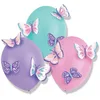 Image de amscan 9909727 - Lot de 3 Ballons en Latex avec Applications en Papier - Papillon - Décoration d'anniversaire d'enfant - Fête à thème
