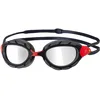 Image de Zoggs Predator Titanium Lunettes de natation unisexes Coupe normale Noir/rouge