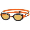 Image de Zoggs Predator Lunettes de natation flexibles polarisées avec protection UV, sangles de natation à réglage rapide, verres anti-buée pour adultes, ultra ajustés, gris/orange/cuivre polarisé, coupe plus
