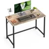 Image de VASAGLE Bureau d'Ordinateur, Table, 50 x 100 x 76 cm, pour Bureau, Chambre, Salon, Cadre en Métal, Grège Chiné et Noir d'Encre LWD041B02V1