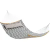 Image de SONGMICS Hamac en Tissu matelassé avec Barres Amovibles en Bambou incurvé, avec Oreiller, 200 x 140 cm, capacité de Charge 225 kg, Losange Gris et Beige GDC034G02