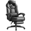 Image de SONGMICS Chaise de Jeu, Chaise d'Ordinateur, Ergonomique, avec Repose-Pieds, Coussin de Tête Ajustable, Support Lombaire, Capacité de Charge de 150 kg, Noir OBG077B01