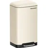 Image de SONGMICS Poubelle de Cuisine, 30L, Poubelle en Acier avec Pédale, Couvercle et Seau Intérieur, Fermeture en Douceur, Blanc Nuage LTB001A01