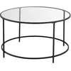 Image de VASAGLE Table Basse Salon, Meuble de Salon en Verre, Cadre en AER, Table Basse Ronde, Table de Salon, Noir LGT021B01, 84D x 84W x 45.5H cm