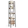 Image de VASAGLE Étagère Échelle, Bibliothèque à 5 Niveaux, Meuble de Rangement sur Pied, Bureau, Salon, Chambre, Cuisine, Style Industriel, Marron Rustique et Noir LLS109B01