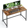 Image de VASAGLE Bureau d'Ordinateur, Table, 60 x 120 x 76 cm, pour Bureau, Chambre, Salon, Cadre en Métal, Marron Rustique et Noir d'encre LWD039B01