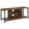 Image de VASAGLE LTV060B01 Meuble TV pour TV Jusqu’à 152 cm (60"), avec étagères Ouvertes, Console TV pour Salon, Salle de Divertissement Marron Rustique/Noir