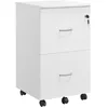 Image de VASAGLE Caisson Mobile, Classeur, 2 Tiroirs, Support d’Imprimante, Meuble de Bureau, Verrouillable, pour Documents au Format A4, Dossier Suspendu, Nécessite Montage, Blanc LCD027W46