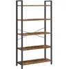 Image de VASAGLE Étagère 5 Niveaux, Bibliothèque, Meuble de Rangement, pour Bureau, Salon, Chambre, 30 x 80 x 153 cm, Style Industriel, Marron Rustique et Noir d'encre LLS081B01