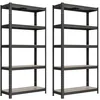 Image de SONGMICS Lot de 2, Étagère de Rangement à 5 Niveaux, 30 x 75 x 150 cm, Capacité 650 kg, Planches Réglables, Style Industriel, pour Cuisine, Salon, Grège et Noir GLR030B12