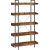 Image de VASAGLE Bibliothèque, étagère à 5 étages, étagères de Rangement spacieuses, Montage Facile, Salon, Chambre à Coucher, Bureau à Domicile, Industrie, Marron Rustique et Noir LLS110B01