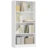 Image de VASAGLE Bibliothèque, Étagère sur 4 Niveaux, Meuble de Rangement Ouvert, Étagère, 24 x 60 x 121,5 cm, pour Salon, Bureau, Salle à Manger, Blanc Nuage LBC107T14