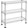 Image de SONGMICS Étagère à Épices à 3 Niveaux, Étagère de Cuisine en Métal avec Planches en Plastique, Étagère de Rangement, Étagères Réglables en Hauteur, 40 x 15 x 39,5 cm, Argent Mat LGR025E01