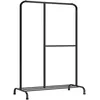 Image de SONGMICS Portant à Vêtements, Porte-Manteau, Penderie, Charge 100 kg, avec Tringle Réglable, Étagère de Rangement, pour Chambre, Salon, Entrée, Noir HSR103B01