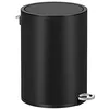 Image de SONGMICS Poubelle 3L, Poubelle de Salle de Bain, Petit, avec Couvercle, Fermeture en Douceur, Seau Intérieur Amovible en Plastique, pour Salle de Bain, Bureau, Acier, Noir d'Encre LTB011B01