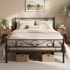 Image de VASAGLE Lit Double, en Métal, pour Matelas de 160 x 200 cm, Montage Facile