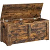 Image de VASAGLE Coffre de Rangement, Banc à Chaussures, avec 2 Charnières de Sécurité, Imitation Grange, 40 x 100 x 46 cm, pour Entrée, Couloir, Chambre, Salon, Marron Rustique LSB061T01