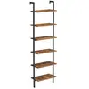 Image de VASAGLE Étagère échelle, Bibliothèque 6 Niveaux, Meuble Rangement Livres, décorations, pour Salon, Bureau, Chambre, 60 x 30 x 204,8 cm, Style Industriel, Marron Rustique et Noir LLS103B01