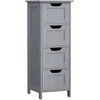 Image de VASAGLE Meuble de Salle de Bain, Armoire sur Pied, avec 4 Tiroirs, 30 x 30 x 82 cm, pour Salon, Salle à Manger, Cuisine, Style Moderne, Gris Mystique LHC040P36