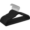 Image de SONGMICS Cintres en Velours, Lot de 30, Antiglisse, avec Encoches, Barre pour Pantalons, Crochet Pivotant à 360°, Gain de Place, Épaisseur 0,6 cm, Longueur de 43 cm, Noir CRF029B03