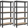 Image de SONGMICS Lot de 2, Étagère de Rangement à 5 Niveaux, 30 x 75 x 150 cm, Capacité 650 kg, Planches Réglables, Style Industriel, pour Cuisine, Salon, Noir GLR030B22