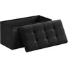 Image de SONGMICS Mazie Collection - Banc de Rangement, Repose-Pieds Pliable de 76 cm, Bout de Lit, Montage Facile, pour Salon, Chambre, Entrée, Noir d'encre LSF047B01