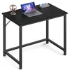 Image de VASAGLE Bureau d'Ordinateur, Table, 50 x 80 x 76 cm, pour Bureau, Chambre, Salon, Cadre en Métal, Noir Boisé et Noir d'encre LWD038B56